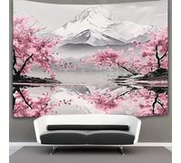 DHBANEIOK Japanese Cerises 3D Effet Tapisserie DécoSourision Murale Tapisserie Murales DécoSourision Murale En Tissu Pour Chambre Salon Serviette De Plage Tapisseries 70cmx100cm