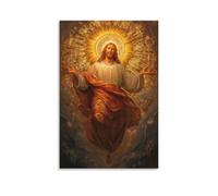 DHBANEIOK Jésus dans le mythe Impression Sur Toile Portrait Abstrait Art Print Poster Bureau Chambre Café Décoration,Toile 08x12inch(20x30cm)