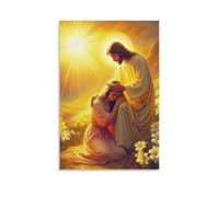DHBANEIOK Jésus - Religion Murale Décoration Murale Image Sur Toile Tableau Impression Sur Toile Affiche Decoration Pour La Décoration De La Maison 16x24inch(40x60cm)