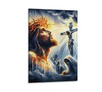 DHBANEIOK Jésus - Religion Murale Décoration Murale Image Sur Toile Tableau Impression Sur Toile Pour Salon Chambre Décorations 20x30inch(50x75cm)