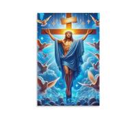DHBANEIOK Jésus - Religion Murale Decoration Murale Peintures Sur Toile Impression Sur Toile Affiche Decoration Pour Salon Chambre Décorations 24x36inch(60x90cm)
