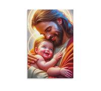 DHBANEIOK Jésus - Religion Murale Décoration Murale Peintures Sur Toile Impression Sur Toile Pour La Décoration De La Maison 16x24inch(40x60cm)
