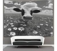 DHBANEIOK Jolie petite vache 3D Effet Tapisserie Art Mural Tapisserie Murales Tapisserie Murale Tissu Pour Chambre Salon Collège Dortoir Tapisserie 150cmx200cm