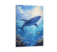 DHBANEIOK La baleine Impression Sur Toile Abstraite Figure Art Affiches Toile Peinture Mur Photo Pour Salon DécoSourision De La Maison 16x24inch(40x60cm)