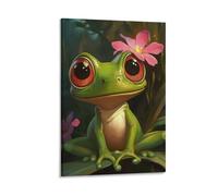 DHBANEIOK La Grenouille des arbres Impression Sur Toile Abstraite Figure Art Affiches Toile Peinture Mur Photo Pour Salon DécoSourision De La Maison 16x24inch(40x60cm)