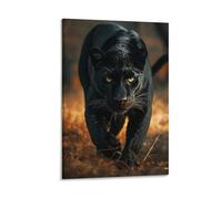 DHBANEIOK La Panthère noire Peinture Sur Toile Impression Tableaux Coloré Abstraite Moderne Jet D'encre D'art Tableaux Domicile Chambre Murs Décoration Peintures 16x24inch(40x60cm)