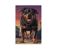 DHBANEIOK Le chien Le chien Rottweiler Impression Sur Toile Inspiration Tableau Mural Image Sur Toile Photo Sur Toile Pour Salon Chambre À Bureau Restaurant 24x36inch(60x90cm)