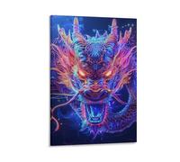 DHBANEIOK Le Le dragon Impression Sur Toile - Image Sur Toile -Decoration Murale - Tableaux Décoration Moderne - Tableau Mural - Tableaux Pour La Mur 20x30inch(50x75cm)