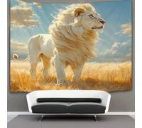 DHBANEIOK Le lion 3D Effet Tapisserie DécoSourision Murale Tapisserie Murales Tapisserie Murale Tissu Pour Chambre Salon Serviette De Plage Tapisseries 180cmx230cm