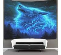 DHBANEIOK Le loup 3D Effet Tapisserie DécoSourision Murale Tapisserie Murales DécoSourision Murale En Tissu Pour La Chambre À Coucher Le Salon Le Dortoir Tenture Murale 150cmx200cm