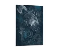 DHBANEIOK Le loup Impression Sur Toile Abstraite Figure Art Affiches Toile Peinture Mur Photo Pour Salon Décoration De La Maison 16x24inch(40x60cm)