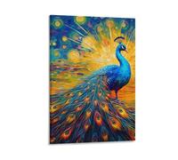 DHBANEIOK Le paon Impression Sur Toile - Image Sur Toile -DecoSourision Murale - Tableaux DécoSourision Moderne - Tableau Mural - Tableaux Pour La Mur 20x30inch(50x75cm)