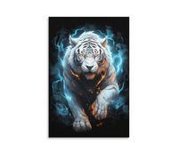 DHBANEIOK Le tigre Peinture Sur Toile Impression Tableaux Coloré Abstraite Moderne Jet D'encre D'art Tableaux Domicile Chambre Murs Décoration Peintures 12x18inch(30x45cm)