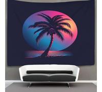 DHBANEIOK Les palmiers 3D Effet Tapisserie Art Mural Tapisserie Murales DécoSourision Murale En Tissu Pour Chambre Salon Serviette De Plage Tenture Murale 150cmx200cm