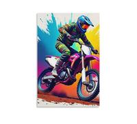 DHBANEIOK Moto tout terrain Murale Décoration Murale Image Sur Toile Tableau Impression Sur Toile Affiche Decoration Pour Chambre Et Couloir Premium 12x18inch(30x45cm)