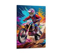 DHBANEIOK Moto tout terrain Murale Décoration Murale Image Sur Toile Tableau Impression Sur Toile Affiche Decoration Pour La Décoration De La Maison 12x18inch(30x45cm)