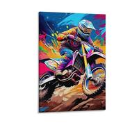 DHBANEIOK Moto tout terrain Murale Décoration Murale Image Sur Toile Tableau Impression Sur Toile Pour Chambre Et Couloir Premium 20x30inch(50x75cm)