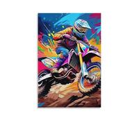 DHBANEIOK Moto tout terrain Murale Décoration Murale Image Sur Toile Tableau Impression Sur Toile Pour Chambre Et Couloir Premium 24x36inch(60x90cm)
