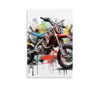 DHBANEIOK Motocross Course Course Impression Sur Toile Tableaux Mur Art DécoSourision Peinture Toilettes Chambre Salon Décor À La Maison 20x30inch(50x75cm)