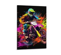 DHBANEIOK Motos Impression Sur Toile Abstraite Figure Art Affiches Toile Peinture Mur Photo Pour Salon DécoSourision De La Maison 20x30inch(50x75cm)
