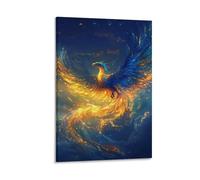 DHBANEIOK Phénix Impression Sur Toile Image Sur Toile Tableaux Déco Peinture À L’huile Murale Moderne Art Déco D'art Pour Maison Bain Salon 16x24inch(40x60cm)