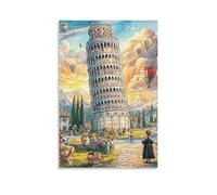 DHBANEIOK Scène romantique rue du Colisée Murale Décoration Murale Peinture Sur Toile Impression Sur Toile Pour Salon Chambre Décorations 24x36inch(60x90cm)