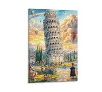 DHBANEIOK Scène romantique rue du Colisée Murale Decoration Murale Peinture Sur Toile Impression Sur Toile Affiche Decoration Pour Salon Chambre Décorations 24x36inch(60x90cm)