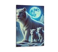 DHBANEIOK tigre blanc Murale Décoration Murale Image Sur Toile Tableau Impression Sur Toile Pour Chambre Et Couloir Premium 08x12inch(20x30cm)
