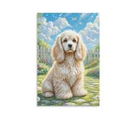 DHBANEIOK Toy Chien à oreilles cheveux longs Murale Décoration Murale Image Sur Toile Tableau Impression Sur Toile Pour La Décoration De La Maison 16x24inch(40x60cm)