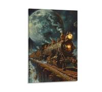 DHBANEIOK Train à vapeur Impression Sur Toile - Image Sur Toile -DecoSourision Murale - Tableaux DécoSourision Moderne - Tableau Mural - Tableaux Pour La Mur 12x18inch(30x45cm)