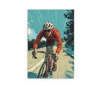 DHBANEIOK Vélo de montagne Impression Sur Toile Portrait Abstrait Art Print Poster Bureau Chambre Café DécoSourision,Toile 24x36inch(60x90cm)