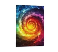 DHBANEIOK Vortex Peinture Sur Toile Impression Tableaux Coloré Abstraite Moderne Jet D'encre D'art Tableaux Domicile Chambre Murs DécoSourision Peintures 12x18inch(30x45cm)