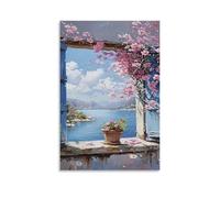 DHBANEIOK Vue fenêtre printemps Murale Décoration Murale Image Sur Toile Tableau Impression Sur Toile Affiche Decoration Pour La Décoration De La Maison 08x12inch(20x30cm)