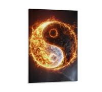 DHBANEIOK Yin Yang potins Impression Sur Toile Abstraite Figure Art Affiches Toile Peinture Mur Photo Pour Salon DécoSourision De La Maison 08x12inch(20x30cm)