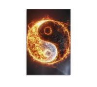 DHBANEIOK Yin Yang potins Impression Sur Toile - Image Sur Toile -DecoSourision Murale - Tableaux DécoSourision Moderne - Tableau Mural - Tableaux Pour La Mur 20x30inch(50x75cm)