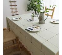 DHBHZD Nappe 130 x 260 cm - En coton et lin - Infroissable - Rectangulaire/allongée - Pour cuisine et salle à manger