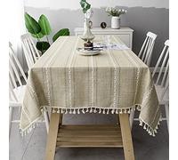 DHBHZD Nappe de Table 140x360cm Nappe Rectangle en Lin de Coton Nappe de Table en Lin de Coton épais Housse de Table Anti-poussière pour la Couverture de Table de fête Cuisine à Manger