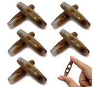 DHER 10 Pcs Bouton ovale Double Trou Boutons boutons à bascule Boutons de Toggle en Acrylique, Ovale Double Trou Pull Manteau Boutons, Boutons de Couture Accessoires Couture (Marron, 39MM)