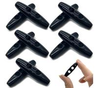 DHER 10 Pcs Bouton ovale Double Trou Boutons boutons à bascule Boutons de Toggle en Acrylique, Ovale Double Trou Pull Manteau Boutons, Boutons de Couture Accessoires Couture (Noir, 39MM)