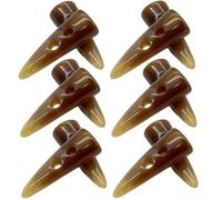 DHER 12 pcs Bouton de corne Boutons de Fixation en Corne boutons à bascule Boutons en résine à motifs en forme de corne de vache pour pull-over, trench, veste et sac à dos (marron clair, 5cm)