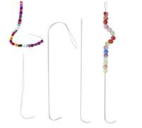 DHER 4 Pièces Aiguilles à Perles Curvées,Aiguilles à perles courbes Aiguille Perles à Enfiler Ensemble d'Aiguilles à Perles pour Perler, Outils d'Aiguilles à Perles pour Percer Perles Fabriquer (A)