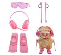 DHER 6 Pcs Mini poupée Chaussures Accessoires de vêtements de poupée Ensemble de Lunettes de Ski Mini Écouteurs de Skateboard Traineau, Adapté à Accessoires de Poupée 17cm