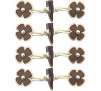 DHER Boutons en cuir résine Fermetures À Bascule En Cuir 4 paires de petits manteaux boutonnés en similicuir, vestes, tricots, coupe-vent, boutons en résine, boutons vêtements enfants (Couleur café)