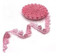 DHER Fleurs Ruban de dentelle Broderie ruban décoratif Ruban de dentelle broderie 5 yards of 15mm lace ribbon lace embroidery decorative ribbon clothing accessories decorative ribbon lace (Rose)