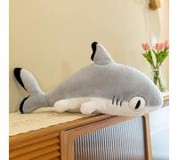 DHESSO 70 cm-110 cm créatif Requin Chat Oreiller en Peluche Mignon poupée Enfants Filles Grand Coussin Doux Chambre décoration Requin Chat 110 cm