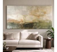 DHFGHFJ Toile imprimée Horizon, paysage marin aux tons terreux doux, décoration murale avec des nuances de sauge apaisantes (62 x 122 cm/sans cadre)