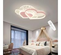 DHGIE Plafonnier LED pour chambre d'enfant - Intensité variable - Avec télécommande - Bleu et rose - 38 W - Pour chambre d'enfant - Plafonnier créatif - Chambre de fille