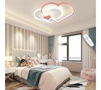 DHGIE Plafonnier LED pour chambre d'enfant - Intensité variable - Avec télécommande - Rose - Amour - 39 W - Plafonnier créatif - Chambre de fille - Chambre à coucher - Dessin animé
