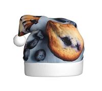 DHGJHGN Chapeau de Noël imprimé muffin aux myrtilles 02, décoration et accessoires de fête de Noël, couvre-chef festif du Nouvel An