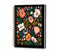 DHGPTS Spiral Journal Notebook, A5 Cute Notebooks for Women Men, College Ruled Hardcover Notebook for Work & Note Taking, 60 Pages Double-Wire Journals for Writing, Cute Boho Flowers